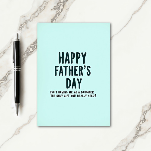 Aqua Fathers Day Message Card