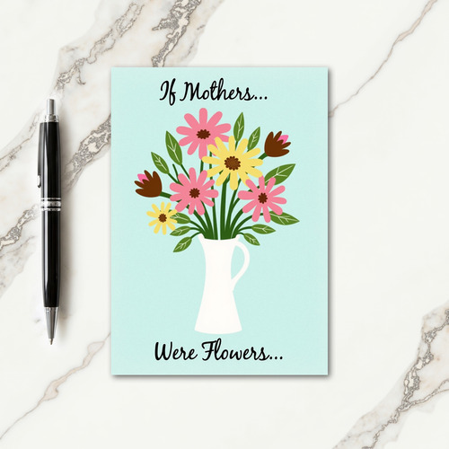 Aqua Floral Pattern Card
