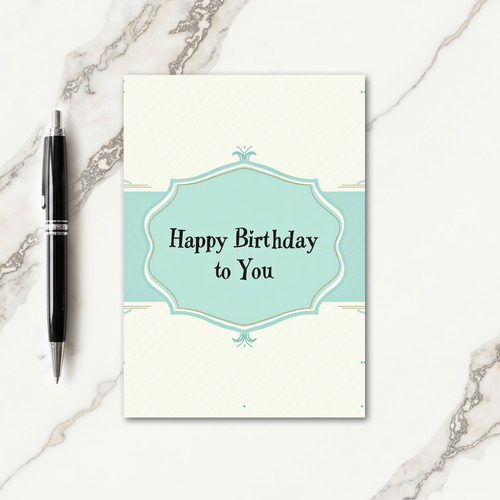 Aqua Gold Birthday Card