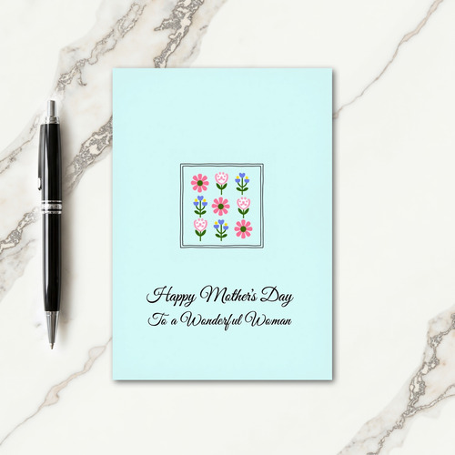 Aqua Heartfelt Mothers Day Card