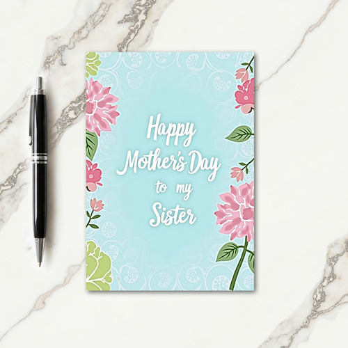 Aqua Hued Mothers Day Love Card
