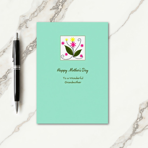 Aqua Hues Mothers Day Floral Card