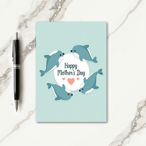 Aqua Marine Mammals Card