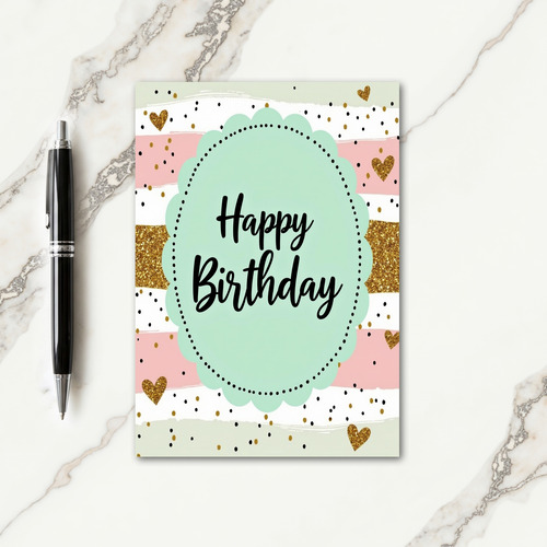 Aqua Medallion Birthday Card