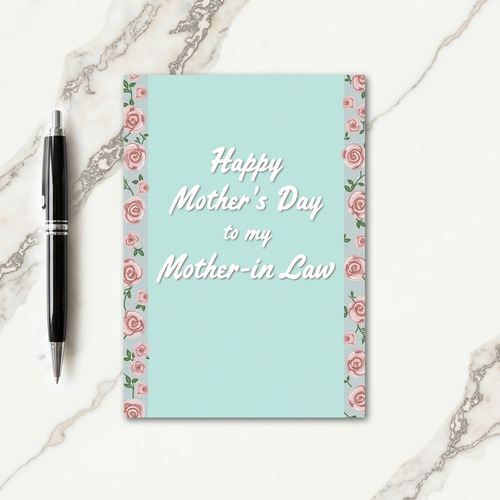 Aqua Mothers Day Greeting Card