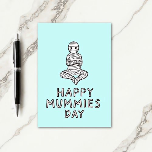 Aqua Mummys Day Illustration Card