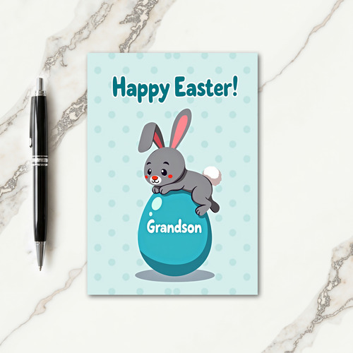 Aqua Polka Dot Easter Card