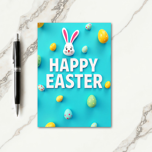 Aqua Polka Dot Holiday Card