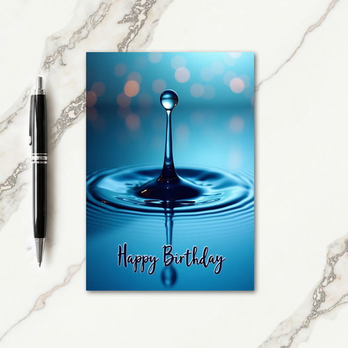Aqua Ripple Birthday Card