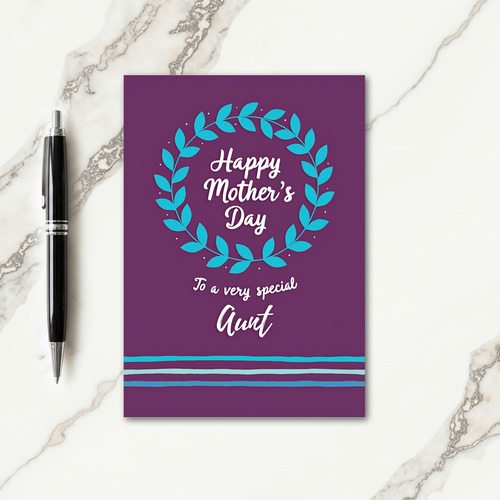 Aqua Stripe Mothers Day Card