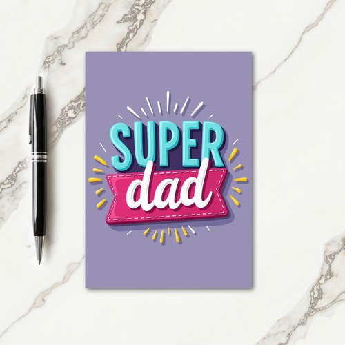 Aqua Super Dad Banner Card