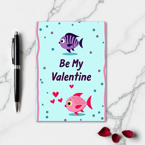 Aqua Valentine Glitter Texture Card