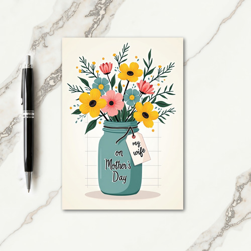 Aqua Vase Floral Card