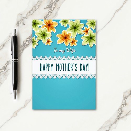 Aqua Watercolor Mother Card