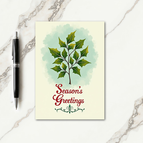Aqua Winter Christmas Card