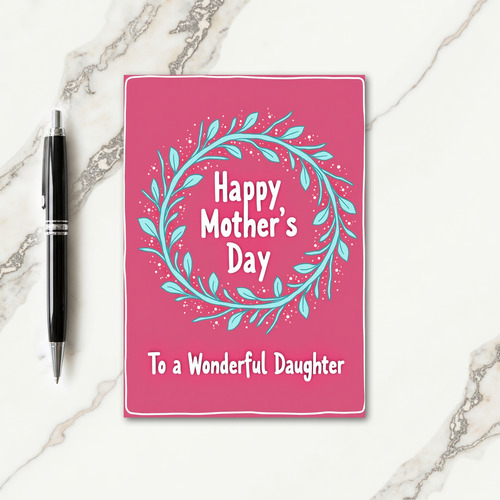 Aqua Wreath Mothers Day Card