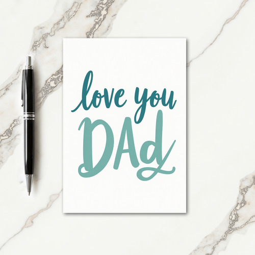 Aquamarine Dad Type Fathers Day Card