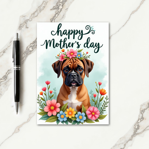 Aquamarine Floral Pet Card