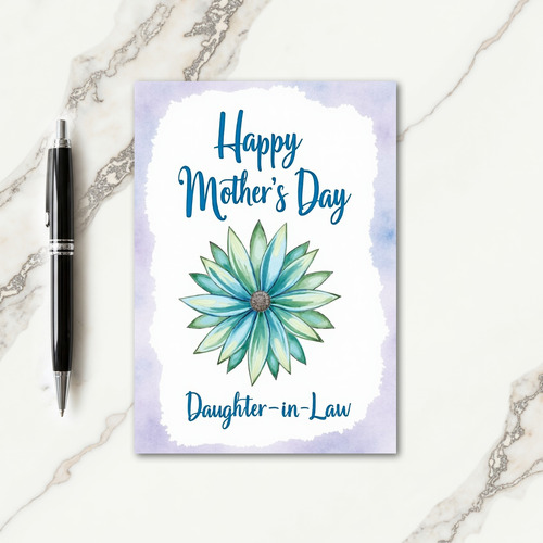 Aquamarine Flower Mothers Card