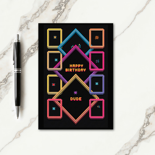 Arcade Glow Birthday Card