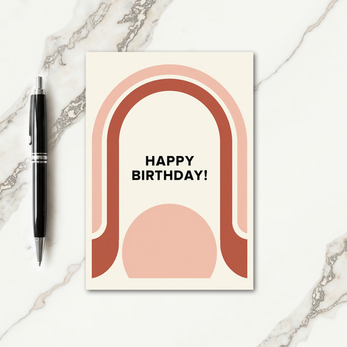 Arched Terracotta Birthday Card