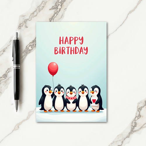 Arctic Birds Birthday Card