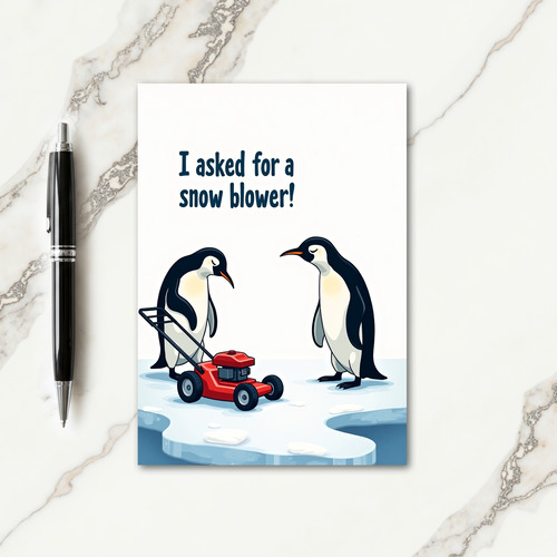 Arctic Snow Blower Joke Card