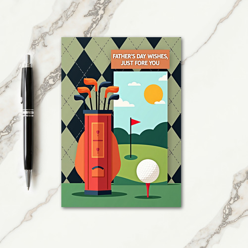 Argyle Fathers Day Golf Scene Card