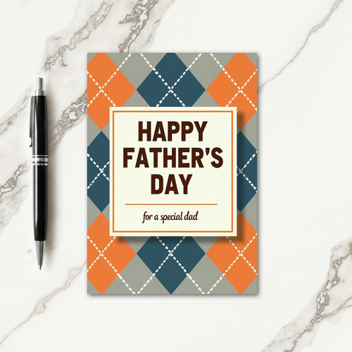 Argyle Fathers Day Wishes Card