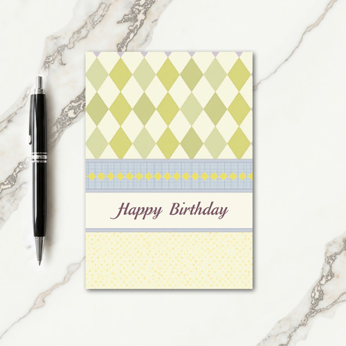 Argyle Pattern Birthday Card