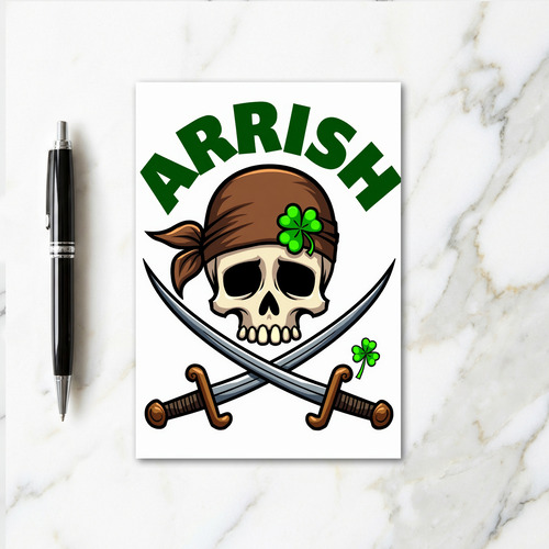Arrrish Skull Graphic Irish Card
