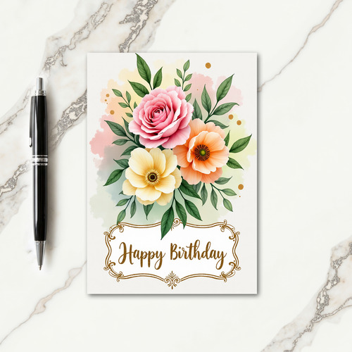 Artful Bouquet Birthday Card
