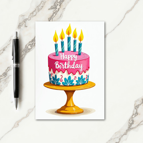 Artful Cake Birthday Card