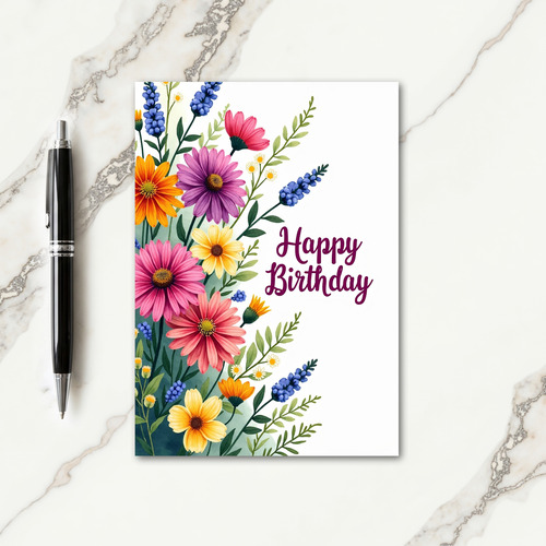 Artful Floral Birthday Card