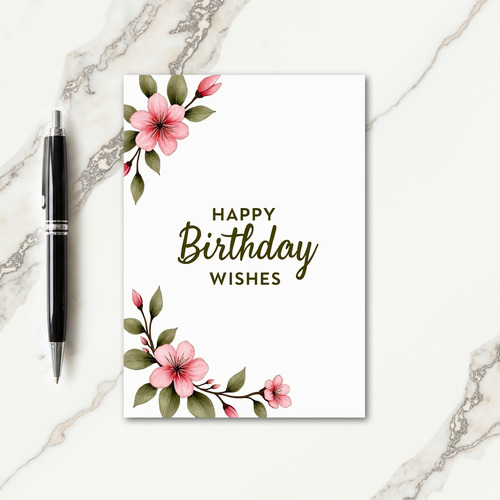 Artful Pink Birthday Card
