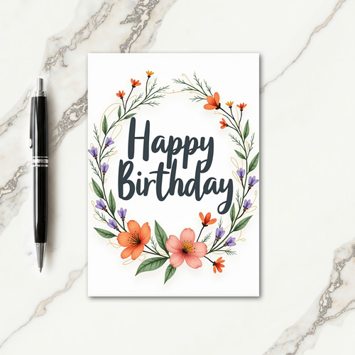 Artisan Birthday Wreath Card