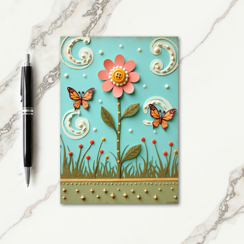 Artisanal Flower Birthday Card