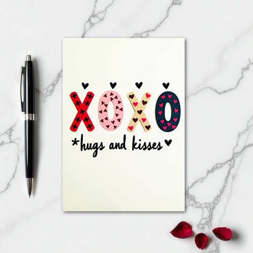 Artisanal Xoxo Hugs Kisses Card