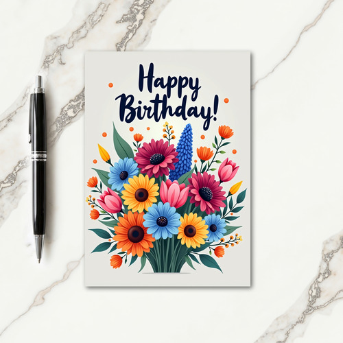 Artistic Birthday Bouquet Card