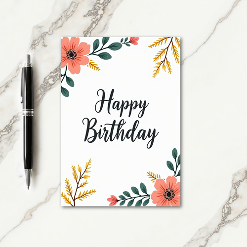 Artistic Birthday Floral Card