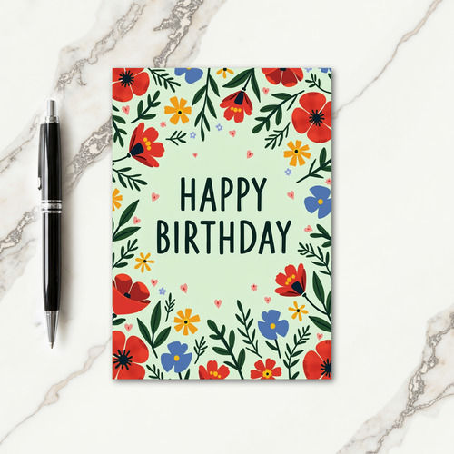 Artistic Bloom Birthday Card