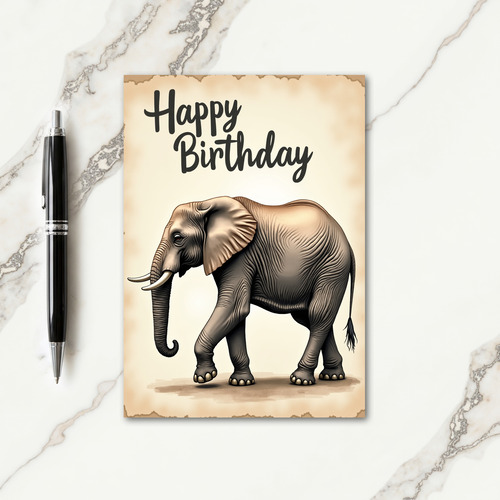 Artistic Elephant Birthday Card