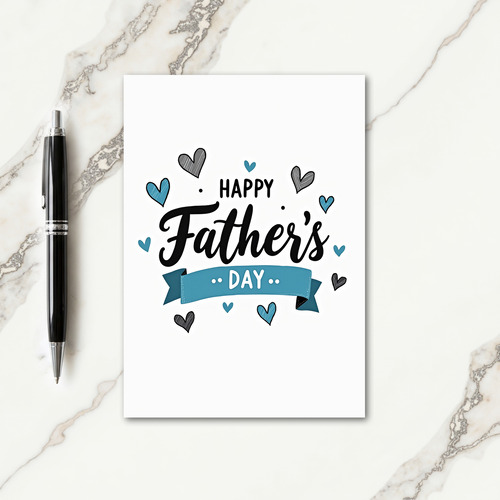 Artistic Fathers Day Banner Card