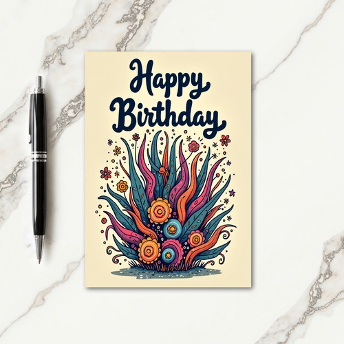 Artistic Flora Birthday Card