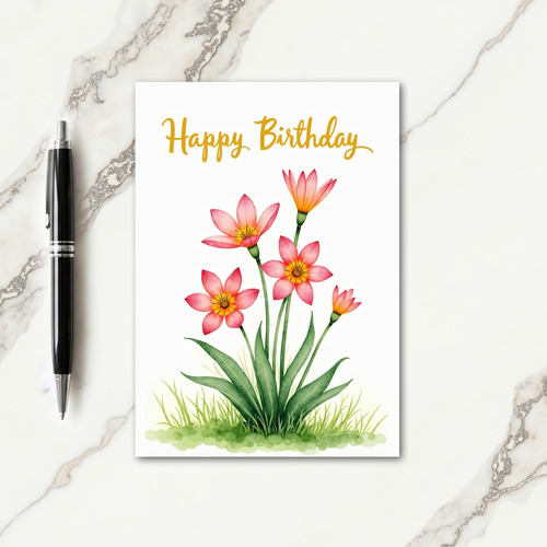 Artistic Flower Birthday Card