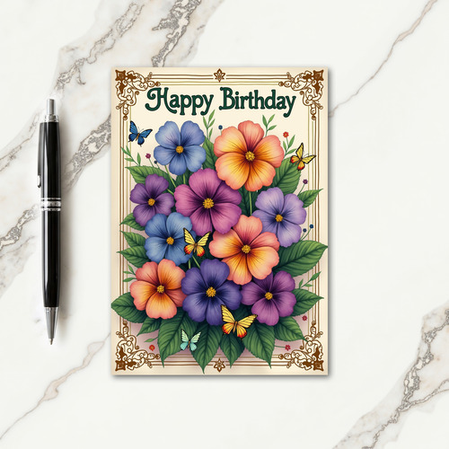 Artistic Garden Birthday Card