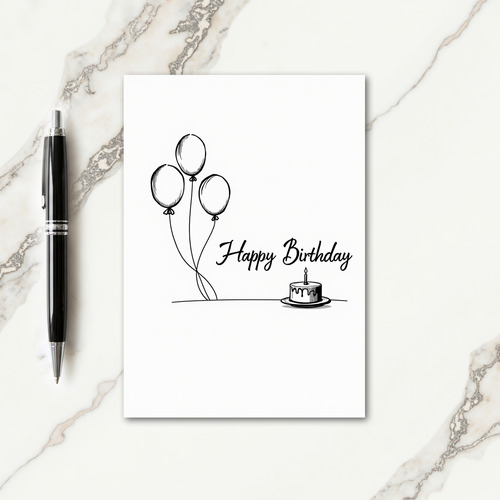 Artistic Line Birthday Card