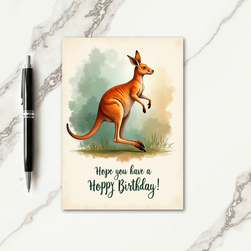 Artistic Marsupial Birthday Card