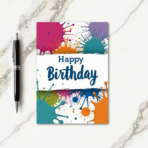 Artistic Paint Birthday Card