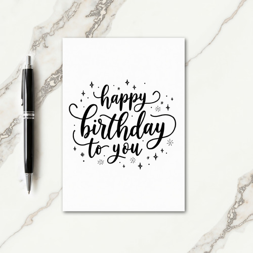 Artistic Script Birthday Card